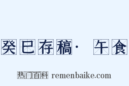 癸巳存稿·午食是什么意思的图片